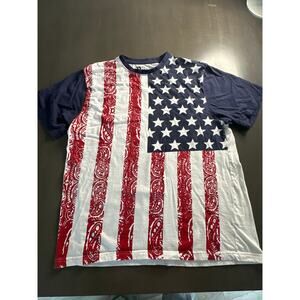 Partisan American Flag Shirt Mens Large AOP Fourth of July USA